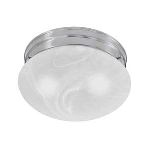 Brushed Nickel 10" Indoor/Outdoor Marbled Glass Bowl Ceiling Light