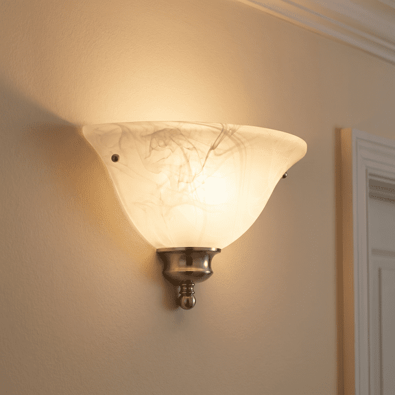 ELK Home Derby Road Traditional 1-Light Incandescent Brushed Nickel Indoor Wall Sconce with Traditional Glass Shades