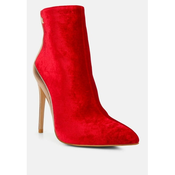 SLADE Metallic Highlight Red High Heeled Ankle Boots
