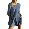 thumbnail image 1 of SLADYGLO Women Crew Neck Half Sleeve Multi Pockets V Back Rompers, 1 of 6