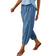 thumbnail image 1 of SLADYGLO Women High Waist Drawstring Ankle-Length Pants With Pockets, 1 of 6
