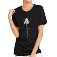 thumbnail image 1 of SLADYGLO Women Kind Letter Print Bee Graphic T-Shirt Short Sleeve Casual Simple Top, 1 of 3