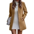 thumbnail image 1 of SLADYGLO Women Open Front Long Sleeve Side Pocket Mid-Length Trench Coat, 1 of 6