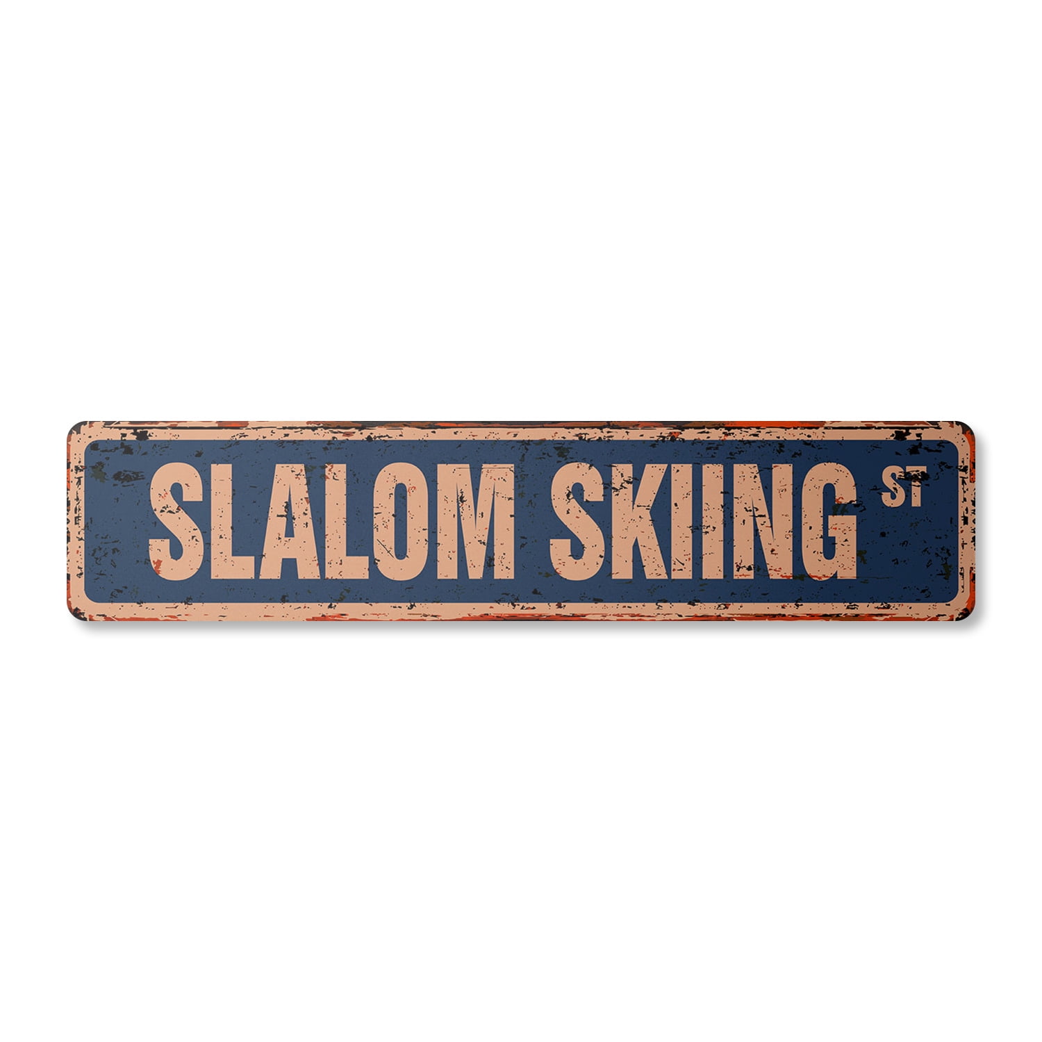 SLALOM SKIING Vintage Plastic Street Sign race racer competition gates ...