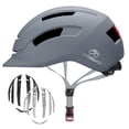 thumbnail image 1 of SLANIGIRO Adult Bike Helmet with Light - Commuter Bicycle Road Cycling Helmet with Replacement Pads for Men Women Gray M(55-58cm), 1 of 7