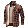 thumbnail image 1 of Fexilor Men's Corduroy Plaid Sherpa Lined Flannel Shirt Jacket Fleece Coat,Size 3XL, 1 of 9