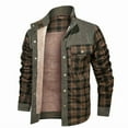 thumbnail image 1 of Fexilor Men's Corduroy Plaid Sherpa Lined Flannel Shirt Jacket Fleece Coat,Size S-3XL, 1 of 6