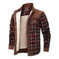 thumbnail image 1 of Fexilor Men's Corduroy Plaid Sherpa Lined Flannel Shirt Jacket Fleece Coat,Size S, 1 of 6