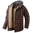 thumbnail image 1 of Fexilor Men's Flannel Shirt Jacket with Hood Long Sleeve Fleece Coat,Size S, 1 of 4