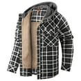 thumbnail image 1 of Fexilor Men's Flannel Shirt Jacket with Hood Long Sleeve Fleece Coat,Size XL, 1 of 5