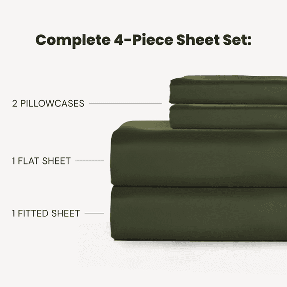 SLASHOP FURRFREE Bamboo Sheet Set, Pet Hair Resistant, Queen
