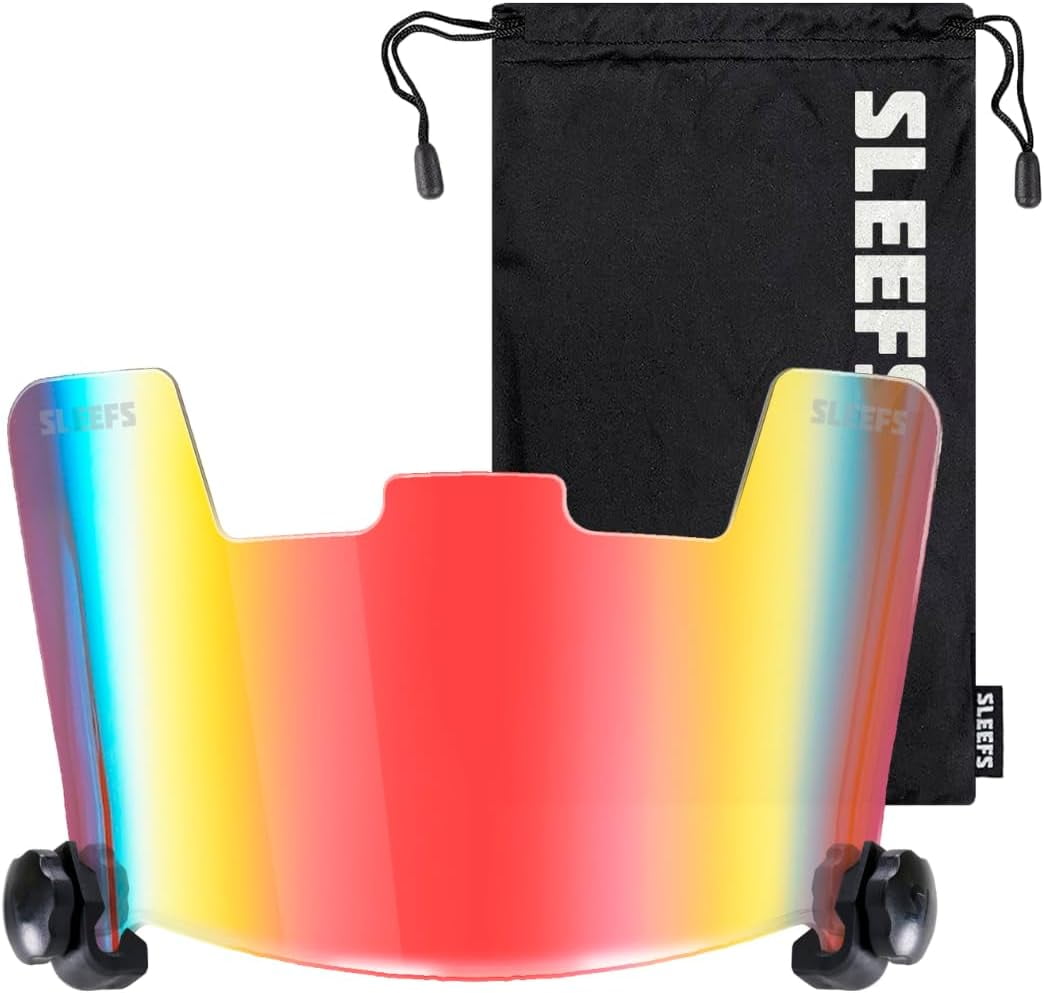 Football Helmet Visor - Clear Red Anti-Fog UV Protection Shield For Adult & Youth