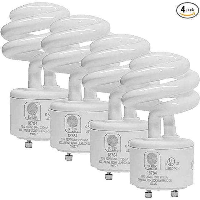 SLEEKLIGHTING 13Watt GU24 Base 2 prong light bulbs UL approved120v