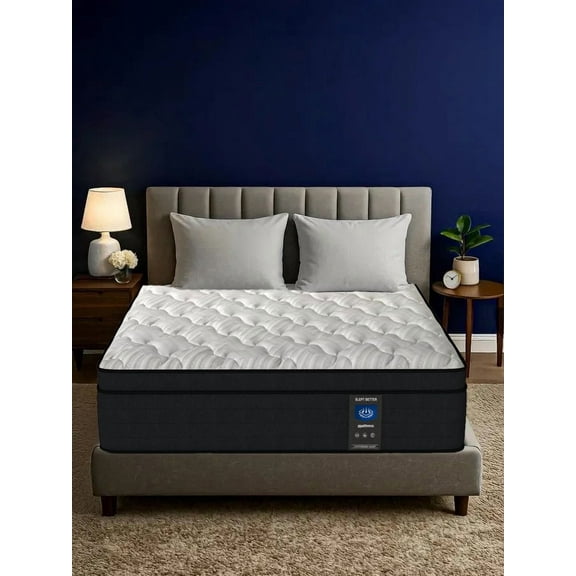 SLEEP BETTER Twin Mattress,12 inch Hybrid Mattress in a Box with Memory Foam & Individual Pocket Spring for Edge Support,Pressure Relief,Medium Firm,CertiPUR-US,Adult