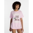 thumbnail image 1 of No Boundaries Sleepwear Oversized Graphic Cotton Tee, Women’s and Women’s Plus XXS-3X, 1 of 5