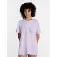 thumbnail image 1 of No Boundaries Sleepwear Oversized Graphic Cotton Tee, Women’s and Women’s Plus XXS-3X, 1 of 5
