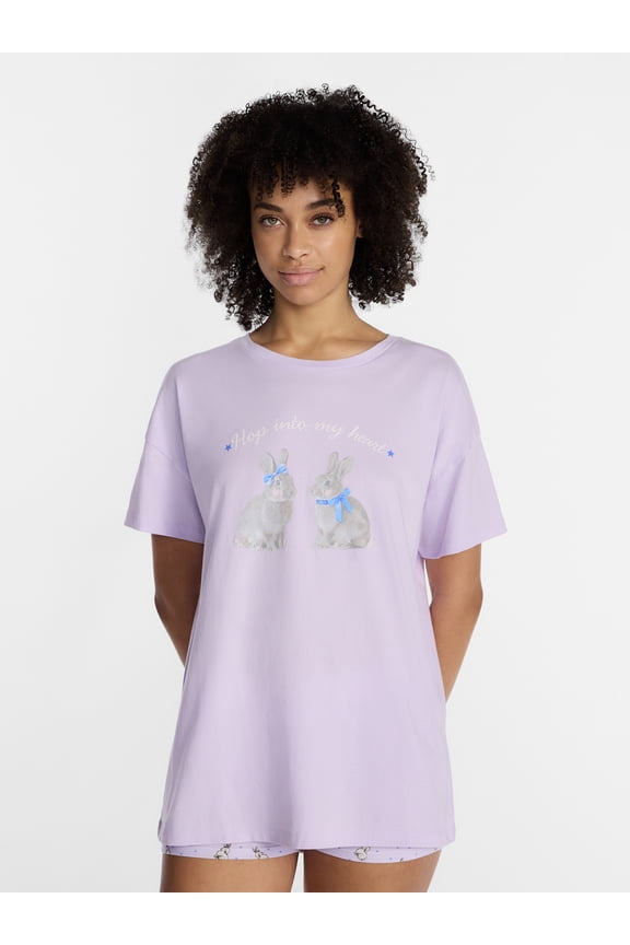 Sleepwear Oversized Graphic Cotton Tee, Women’s and Women’s Plus XXS-3X