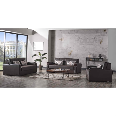 SLEEP PLUS LOVESEAT SLEEPER BROWN PU 27-733