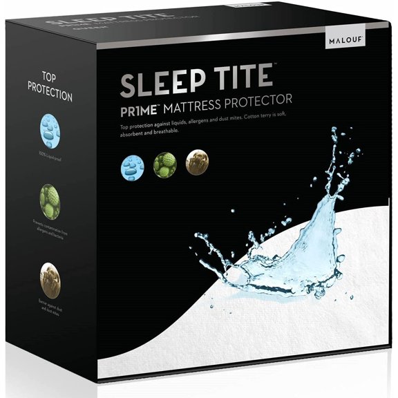 SLEEP TITE Hypoallergenic 100% Waterproof Mattress Protector - 15-Year U.S. Warranty Vinyl Free Full