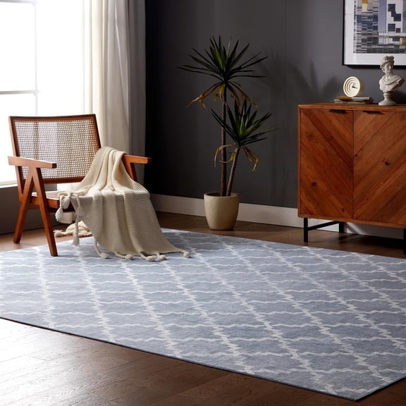 Sleep Zone 4x6 Area Rug for Bedroom, Washable Area Rug Non Slip Carpet for Livingroom, Quatrefoil Vintage Low Pile Water Resistant Rugs Indoor, Teal Quatrefoil