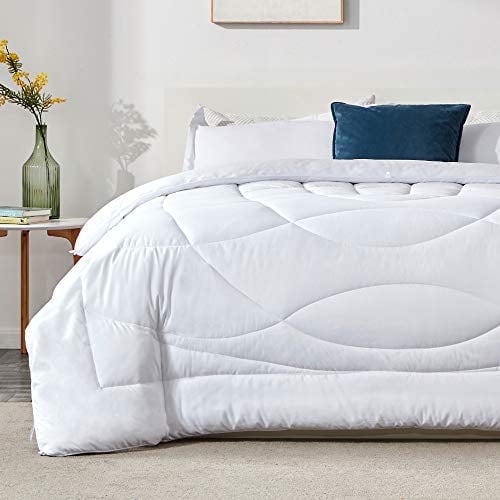 Sleep Zone Twin/Twin-XL Comforter Duvet Insert, Down Alternative Reversible Comforter, Lightweight, Soft and Breathable Bedding All Season, White