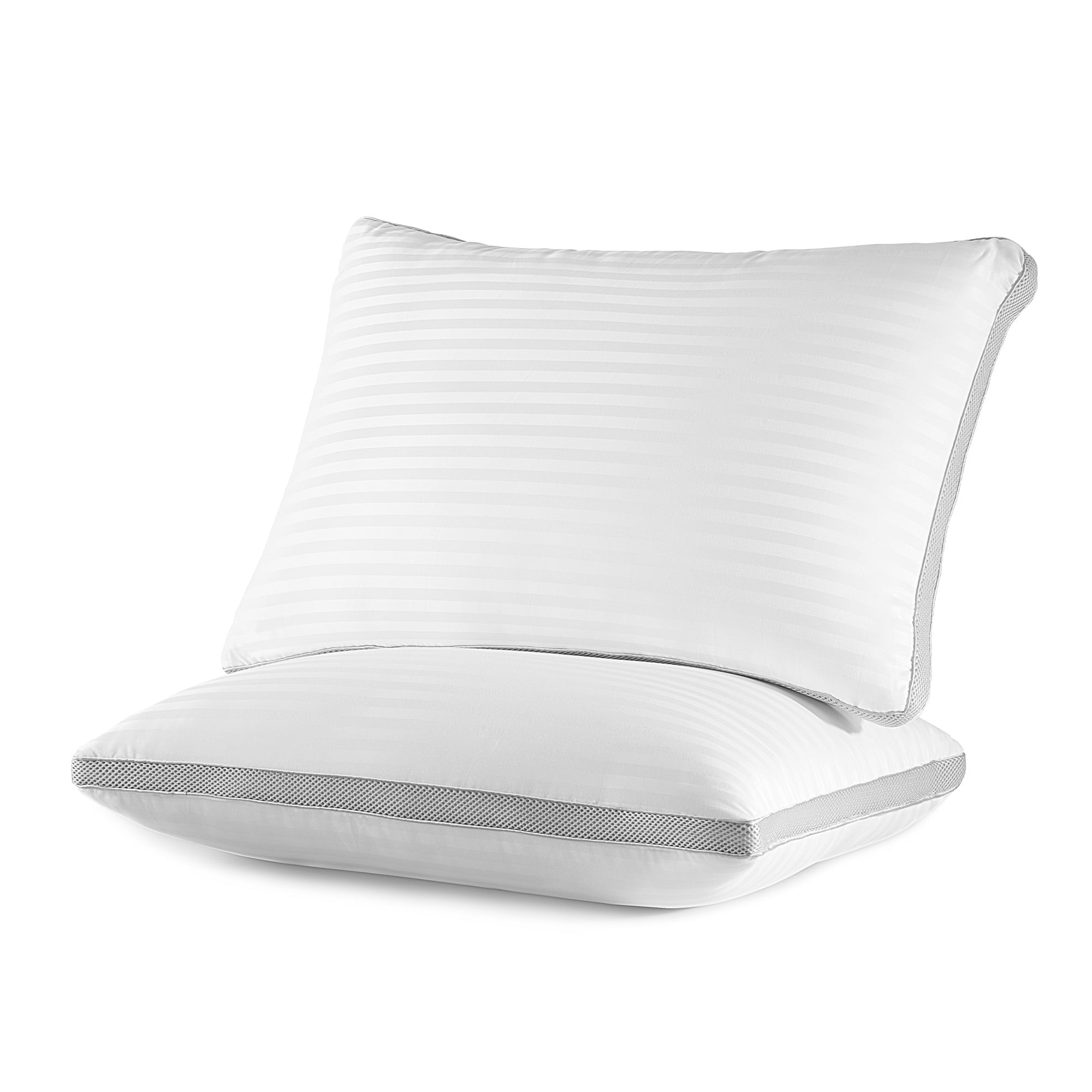 SLEEP ZONE Bed Pillows for Sleeping, Queen Size Set of 2, Sandwich Mesh with Breathable Sides, Premium Medium pillows for Back, Stomach or Side Sleepers