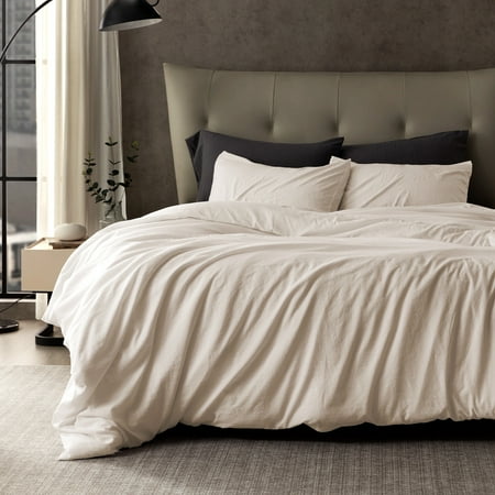 Sleep Zone Duvet Cover Twin/Twin Xl Size, Stone Washed, Soft and Comfortable with Natural Wrinkles, Easy Care, Gift-Wrapped, Safe and Skin-Friendly(Beige, Twin/Twin Xl)