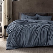 Sleep Zone Duvet Cover Twin/Twin Xl Size, Stone Washed, Soft and Comfortable with Natural Wrinkles, Easy Care, Gift-Wrapped, Safe and Skin-Friendly(Flint Stone Blue, Twin/Twin Xl)