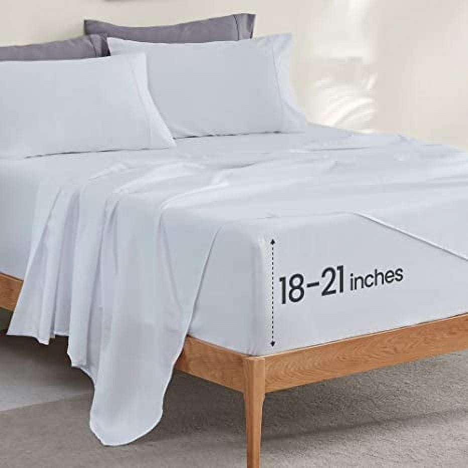 SLEEP ZONE Extra Deep Pocket Twin Sheet Set 3 Piece, Luxury Soft