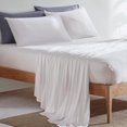 thumbnail image 1 of Sleep Zone Cooling Bed Sheet Set for Hot Sleepers, Ultra Soft Breathable Moisture-Wicking Sheets, Wrinkle-Resistant & Machine Washable, Deep Pocket, Solid Color Summer Bedding (Full, White), 1 of 6