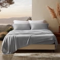 thumbnail image 1 of Sleep Zone Full Sheets Set - 4 Piece Bedding - Jersey Knit Cooling Sheet Set - Soft and Fade Resistant - Easy Care - Deep Pocket (Full,Gull Grey), 1 of 7