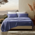 thumbnail image 1 of Sleep Zone Full Sheets Set - 4 Piece Bedding - Jersey Knit Cooling Sheet Set - Soft and Fade Resistant - Easy Care - Deep Pocket (Full,Navy), 1 of 8
