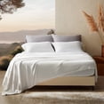 thumbnail image 1 of Sleep Zone Full Sheets Set - 4 Piece Bedding - Jersey Knit Cooling Sheet Set - Soft and Fade Resistant - Easy Care - Deep Pocket (Full,White), 1 of 8