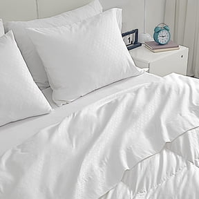 Sleep Zone Luxury Embossed Full Bed Sheets Set for Kids, Four-Leaf Clover Pattern Sheet & Pillowcase Sets 4 Piece - Super Soft, Wrinkle Free, Fade Resistant, Deep Pocket 16" (White, Full)