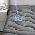 thumbnail image 1 of SLEEP ZONE Grey Twin Waterproof Mattress Pad, Premium Soft Embossed Mattress Topper, Quilted Fitted Mattress Protector Cover with Elastic Deep Pocket (Grey, Twin), 1 of 7
