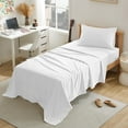thumbnail image 1 of Sleep Zone Luxury Embossed Twin Bed Sheets Set for Kids, Four-Leaf Clover Pattern Sheet & Pillowcase Sets 3 Piece - Super Soft, Wrinkle Free, Fade Resistant, Deep Pocket 16" (White, Twin), 1 of 8