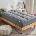 thumbnail image 1 of SLEEP ZONE Mattress Topper, Extra Thick Fitted Mattress Pad for Back Pain, Plush and Support Mattress Cover, Deep Pockets Mattress Protector, Hotel Quality (Grey, California King), 1 of 7