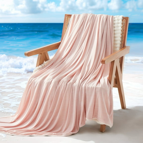 Sleep Zone 50" × 70" Nanotex Cooling Blanket for Hot Sleepers, Double-Sided Ultra-Cold Breathable Lightweight Summer Throw Blanket for Couch and Bed, Travel/Outdoor (Pink, Throw)