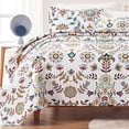 thumbnail image 1 of SLEEP ZONE Reversible Quilt Set King, 106x96 inch with 2 Pillow Shams, Lightweight Soft Bedspread Coverlet for All Season, Floral, 1 of 7