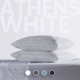 thumbnail image 1 of Sleep Zone Striped Cooling Twin Sheets Set for Kids - Fitted Flat Sheet & Pillowcase Sets 3 Piece - Super Soft Stripe Bed Sheet, Easy Care, Deep Pocket (White, Twin), 1 of 7