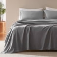 thumbnail image 1 of Sleep Zone Nanotex Super Soft Cooling Twin Bed Sheets Set for Kids 3 Piece - Easy Care Fitted Flat Sheet & Pillowcase Sets - Wrinkle Free, Fade Resistant, Deep Pocket 16" (Gull Gray, Twin), 1 of 6