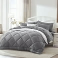 thumbnail image 1 of Sleep Zone Twin/Twin XL Comforter Duvet Insert, Down Alternative Reversible Comforter, Lightweight, Soft and Breathable Bedding All Season, Diamond Quilting Grey, 1 of 7