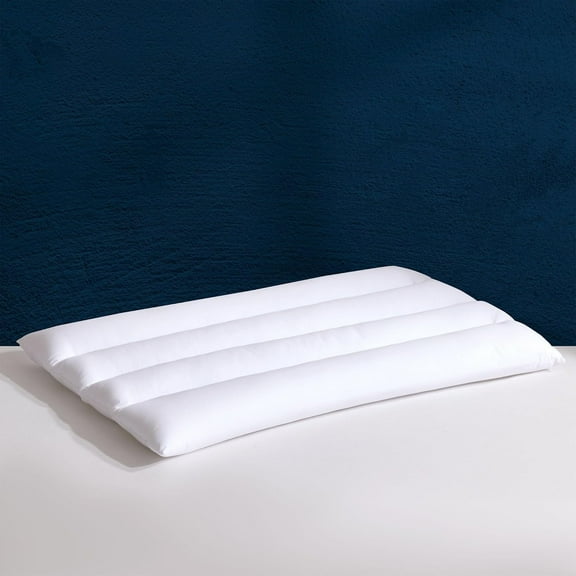 Sleep Zone Ultra Thin Pillow for Stomach and Back Sleepers, Flat Slim Design for Cervical Neck Alignment, 100% Cotton Cover, SUSTANS Fiber Really Soft( King, Pack of 1)