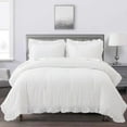 thumbnail image 1 of SLEEPBELLA 3pcs Luxury Ruffled Edge Trim , Soft Microfiber Inner Fill Down Alternative Shabby Chic Bedding Set, White (Queen), 1 of 6