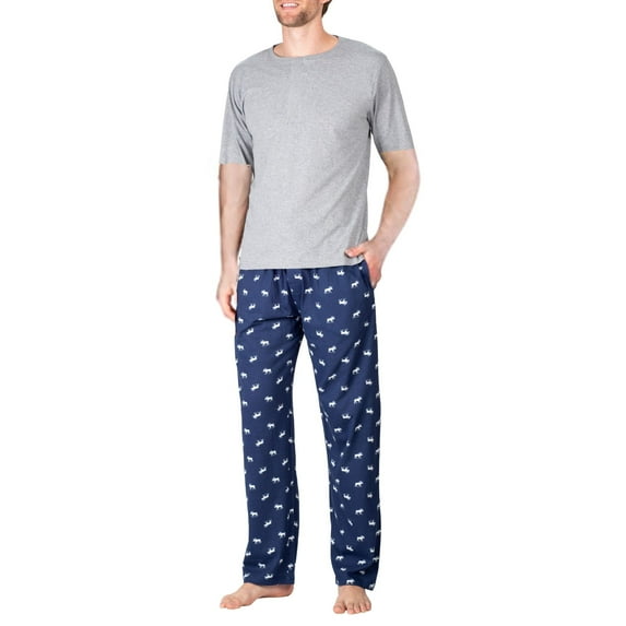 SLEEPHERO Adult Mens 2 Piece Short Sleeve Knit Pajama Set (Sizes S-XL)