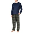 thumbnail image 1 of SLEEPHERO Men’s Pajama Set Flannel Pajamas For Men 2 Piece PJ Set with Plaid Pajama Pants and Long Sleeve Henley T-Shirt Black with Green and Black Buffalo Check Small, 1 of 4