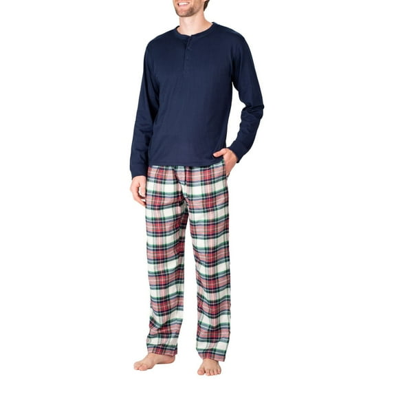 SLEEPHERO Men's Sleep Long Sleeve Flannel Pajama Pant Set