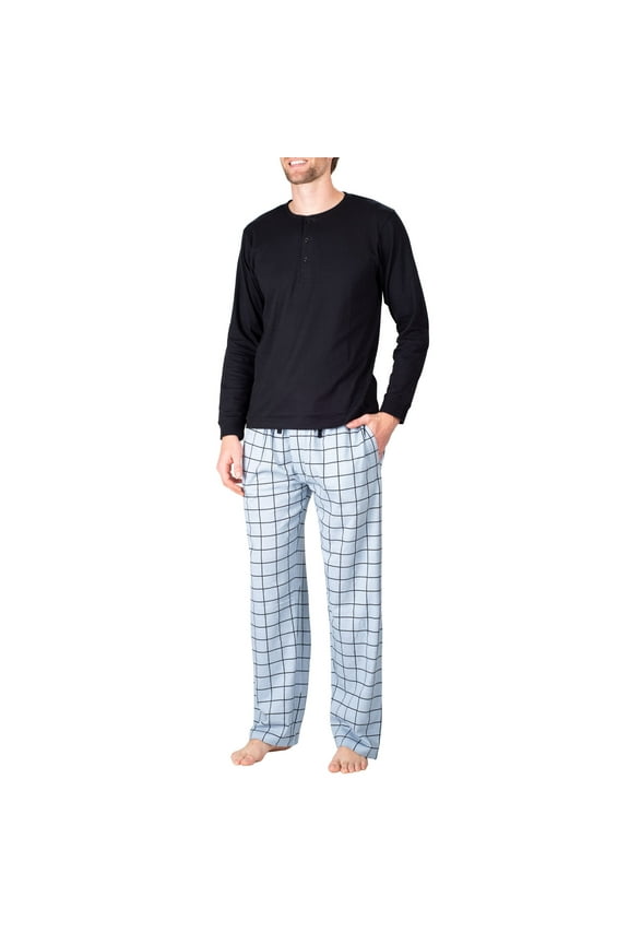 Men's Sleep Long Sleeve Pajama Pant Set