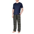 thumbnail image 1 of SLEEPHERO Men's Sleep Short Sleeve Flannel Pajama Pant Set, 1 of 3