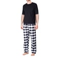 thumbnail image 1 of SLEEPHERO Men's Sleep Short Sleeve Flannel Pajama Pant Set, 1 of 3